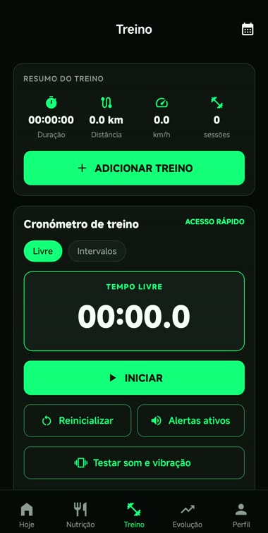 Ecrã Treino