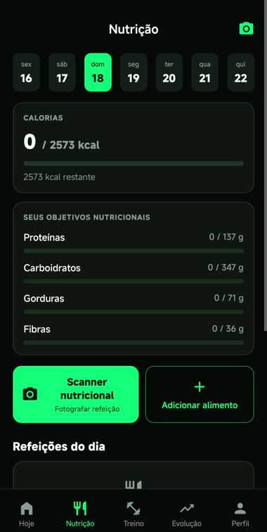 Ecrã Nutrição